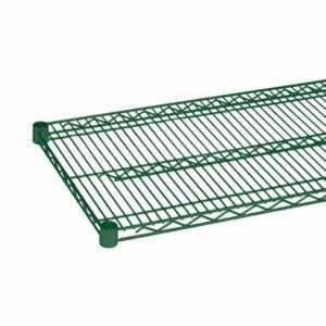 Green epoxy-coated wire shelf, rust-resistant antimicrobial Metroseal style replacement shelf, NSF-certified industrial cold-storage wire rack, 800lb capacity shelf - Stocked in Michigan
