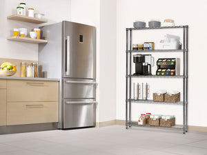 10"d x 48"w Chrome Wire Shelving w/ 5 Shelves