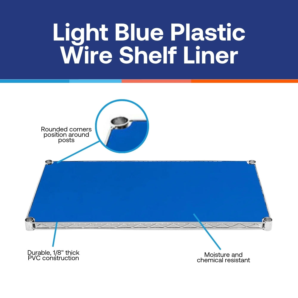 8"d Plastic Wire Shelf Liners 2-Pack - Light Blue