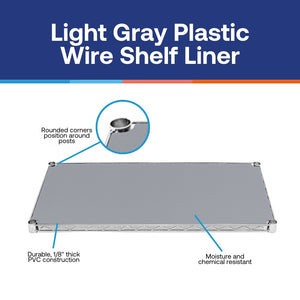 8"d Plastic Wire Shelf Liners 2-Pack - Light Gray