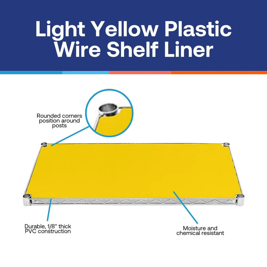 8"d Plastic Wire Shelf Liners 2-Pack - Light Yellow