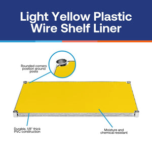 8"d Plastic Wire Shelf Liners 2-Pack - Light Yellow