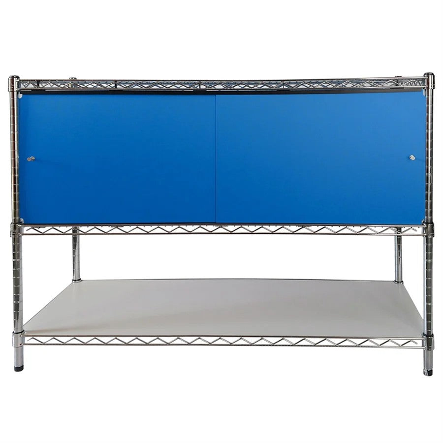 14"d x 48"w x 18"h Sliding Door Wire Shelving Enclosures
