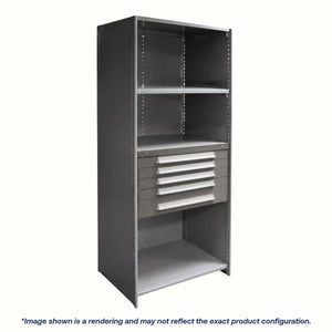 Lyon Closed Steel Shelving with 5 Modular Drawers - Starter Units