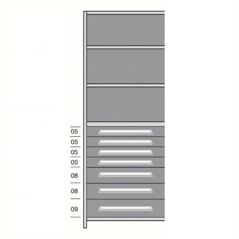 Lyon Closed Steel Shelving with 7 Modular Drawers - Add On Units