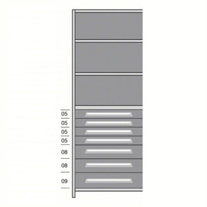 Lyon Closed Steel Shelving with 7 Modular Drawers - Add On Units