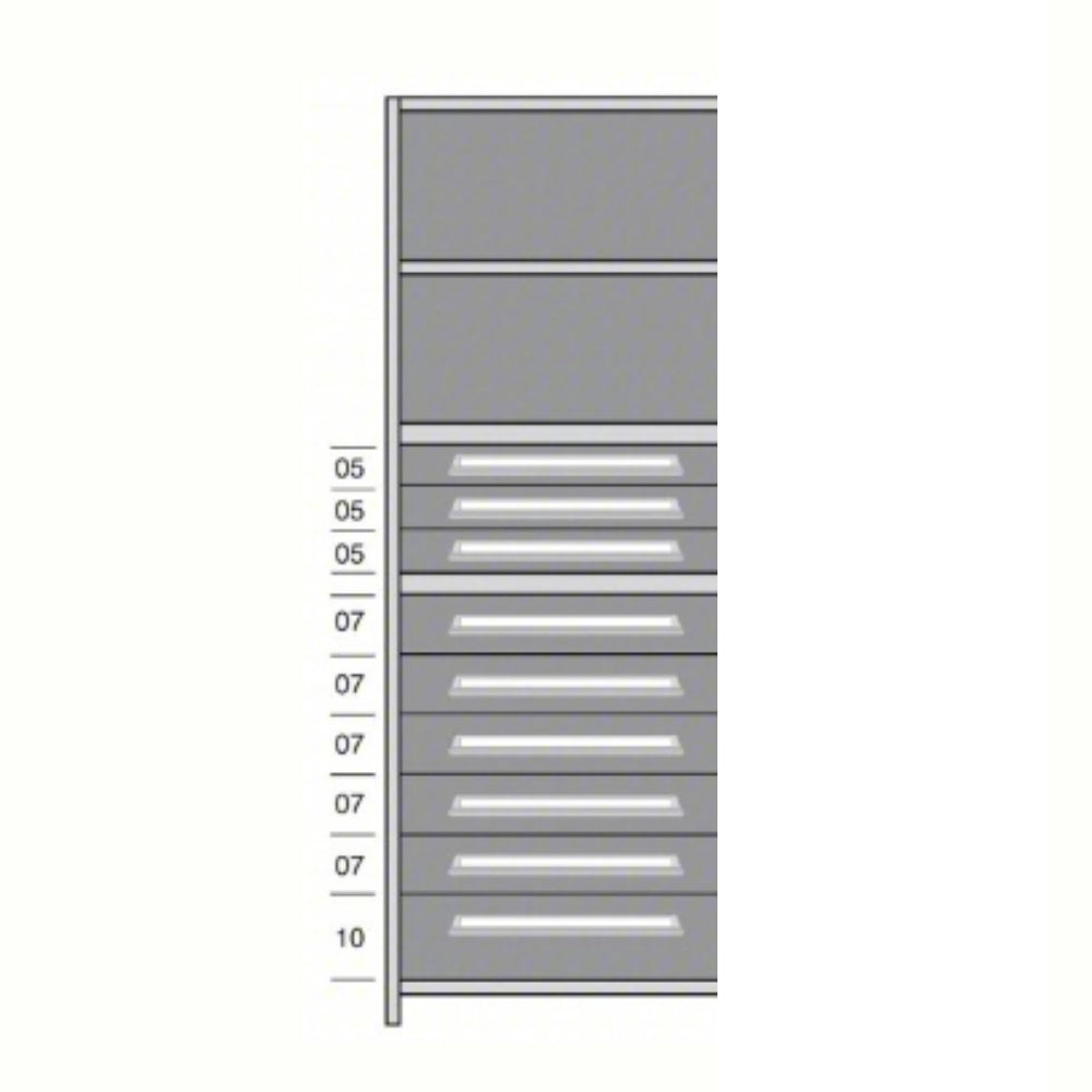 Lyon Closed Steel Shelving with 9 Modular Drawers - Add On Units
