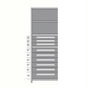 Lyon Closed Steel Shelving with 9 Modular Drawers - Add On Units