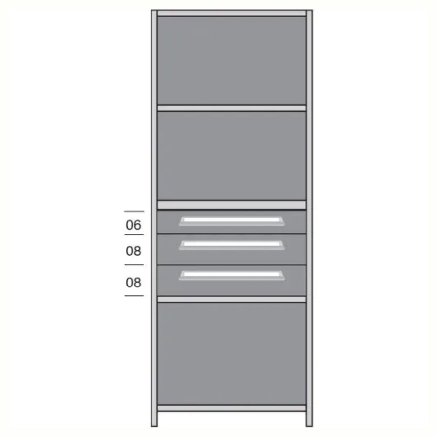 Lyon Closed Steel Shelving with 3 Modular Drawers - Starter Units
