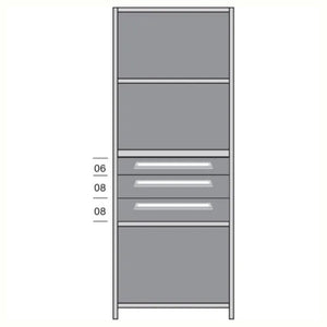 Lyon Closed Steel Shelving with 3 Modular Drawers - Starter Units