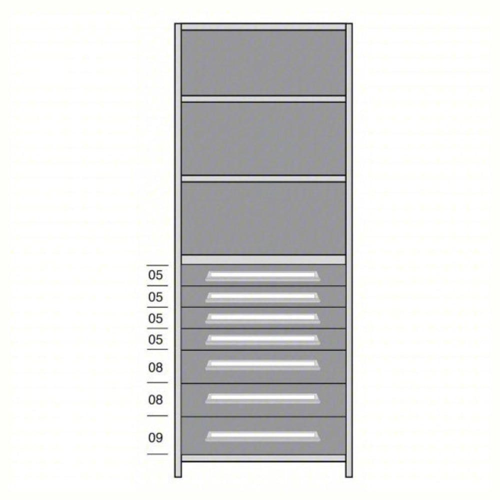 Lyon Closed Steel Shelving with 7 Modular Drawers - Starter Units