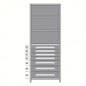 Lyon Closed Steel Shelving with 7 Modular Drawers - Starter Units