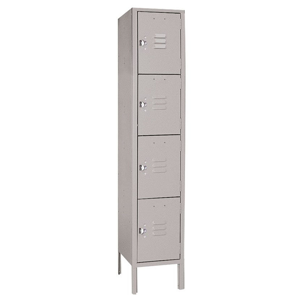 15"d x 12"w x 78"h 4-Tier Steel Lockers - Gray