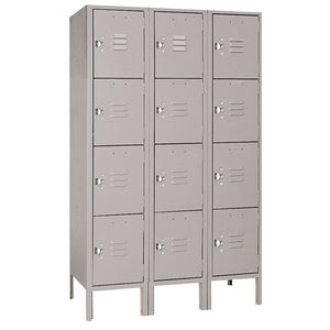 15"d x 12"w x 78"h 4-Tier Steel Lockers - Gray