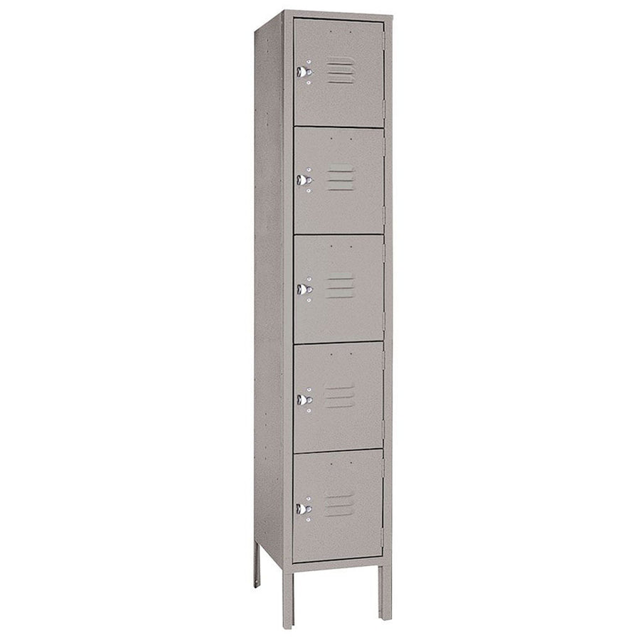 12"d x 12"w x 66"h 5-Tier Steel Lockers - Gray