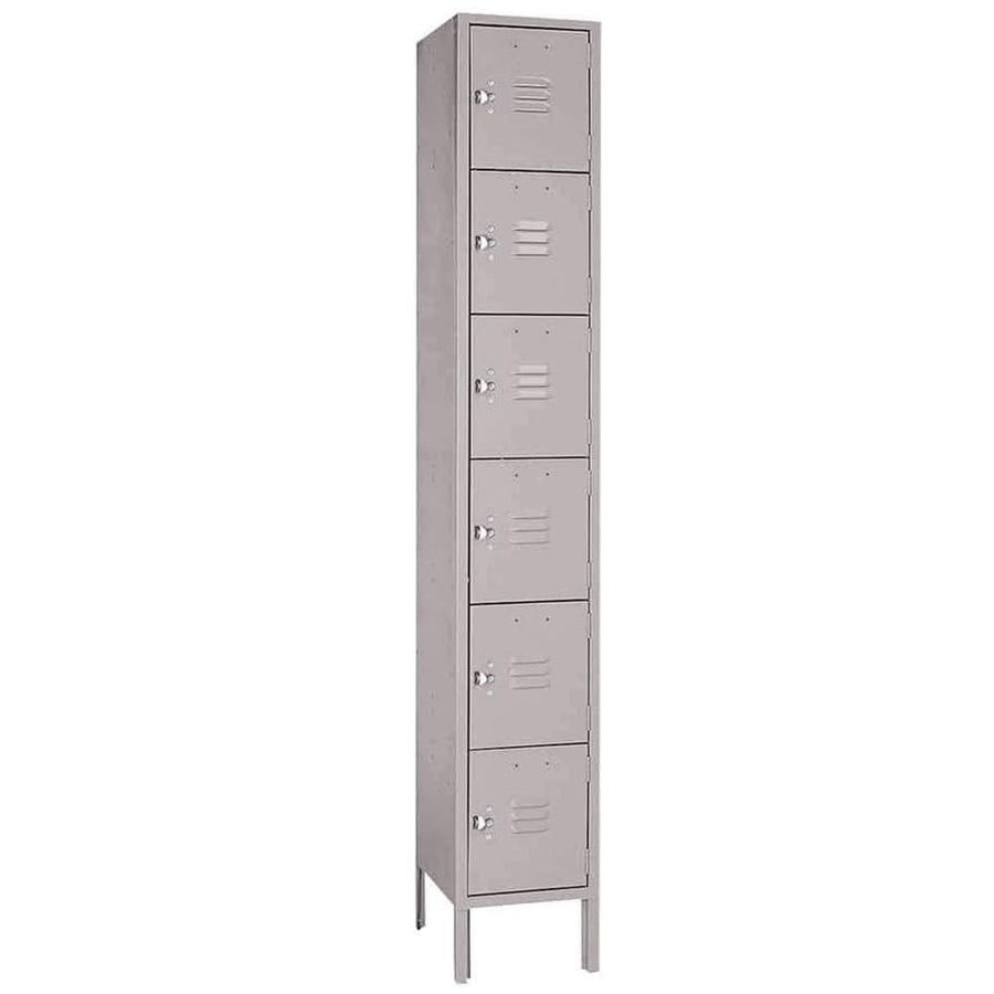18"d x 12"w x 78"h 6-Tier Steel Lockers - Gray