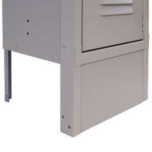 Closed Front Bases for Lockers with Legs - Gray
