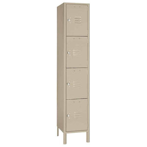 12"d x 12"w x 54"h 4-Tier Steel Lockers - Tan