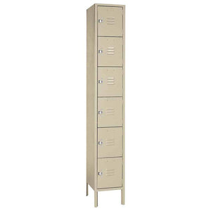 15"d x 12"w x 78"h 6-Tier Steel Lockers - Tan