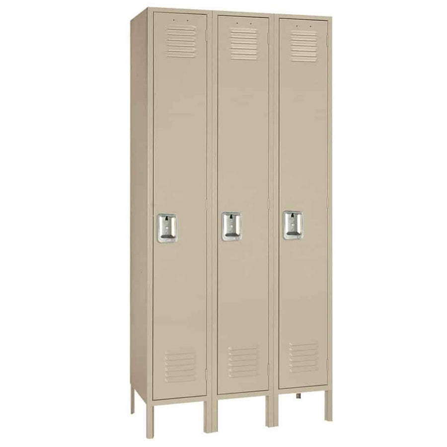 15"d x 12"w x 78"h Single Tier Steel Lockers - Tan