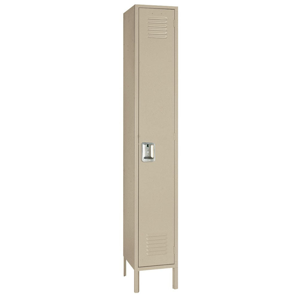 15"d x 12"w x 78"h Single Tier Steel Lockers - Tan