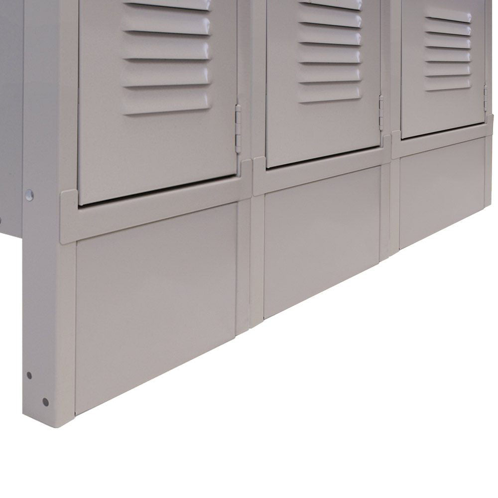 Closed Front Bases for Lockers with Legs - Gray