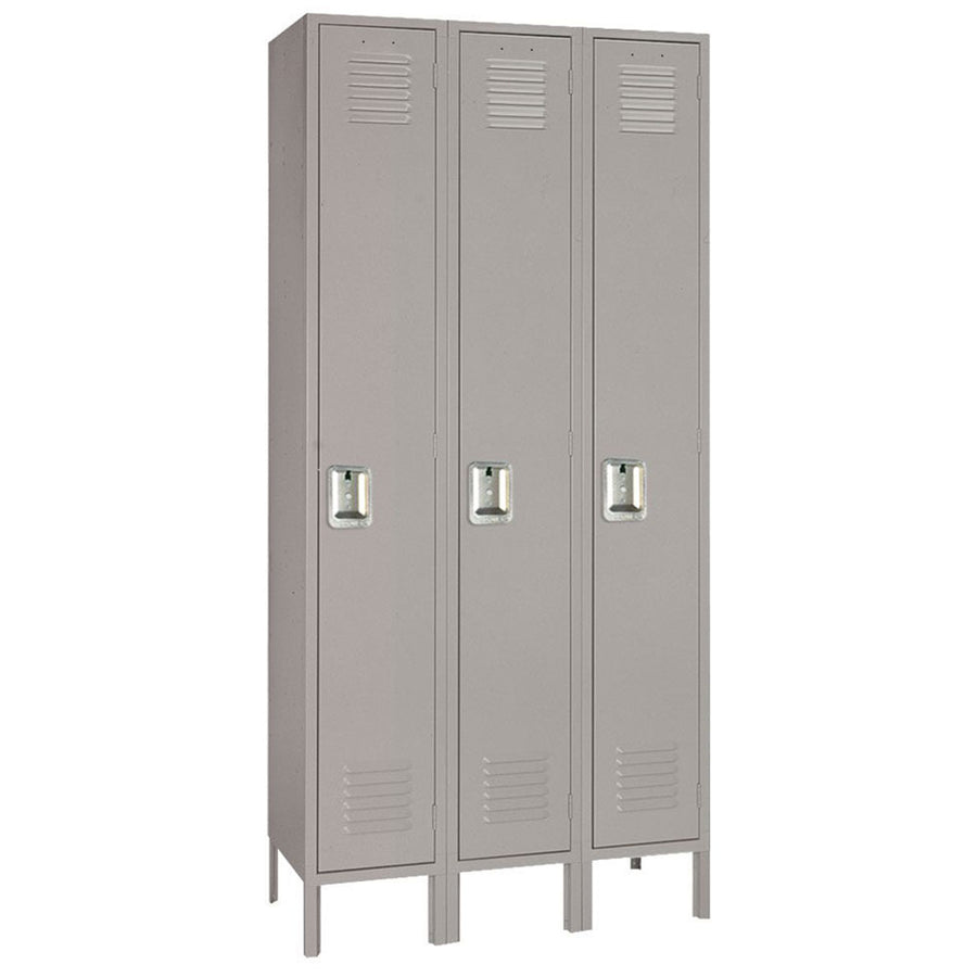 18"d x 12"w x 78"h Single Tier Steel Lockers - Gray