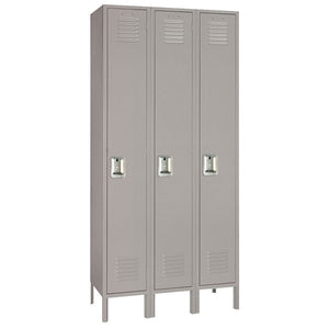 18"d x 12"w x 78"h Single Tier Steel Lockers - Gray