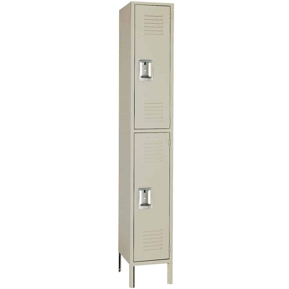 15"d x 12"w x 78"h Double Tier Steel Lockers - Tan