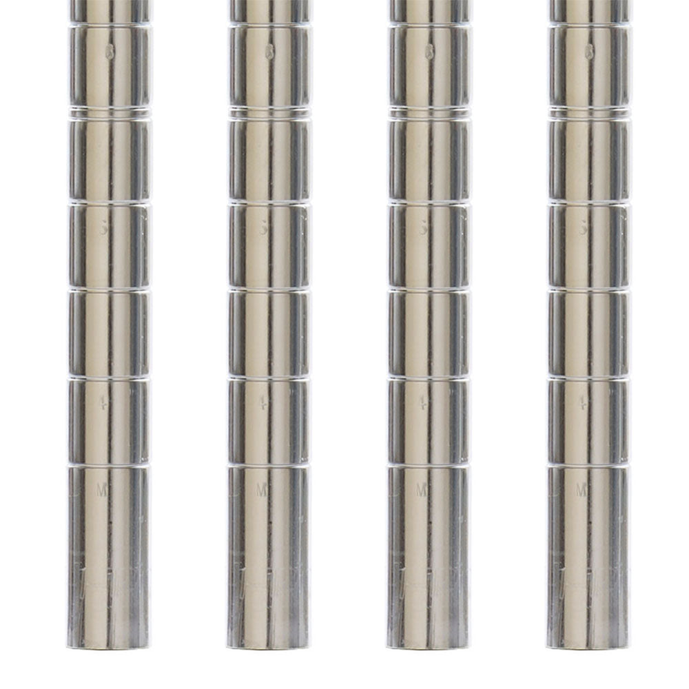 Metro Super Erecta SiteSelect chrome mobile wire shelving posts four-pack, designed for use with stem casters.