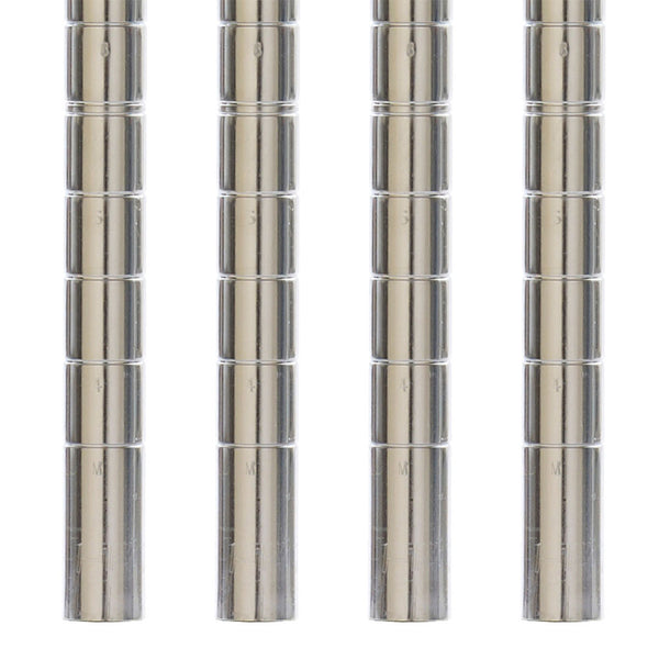 Metro Super Erecta SiteSelect chrome mobile wire shelving posts four-pack, designed for use with stem casters.