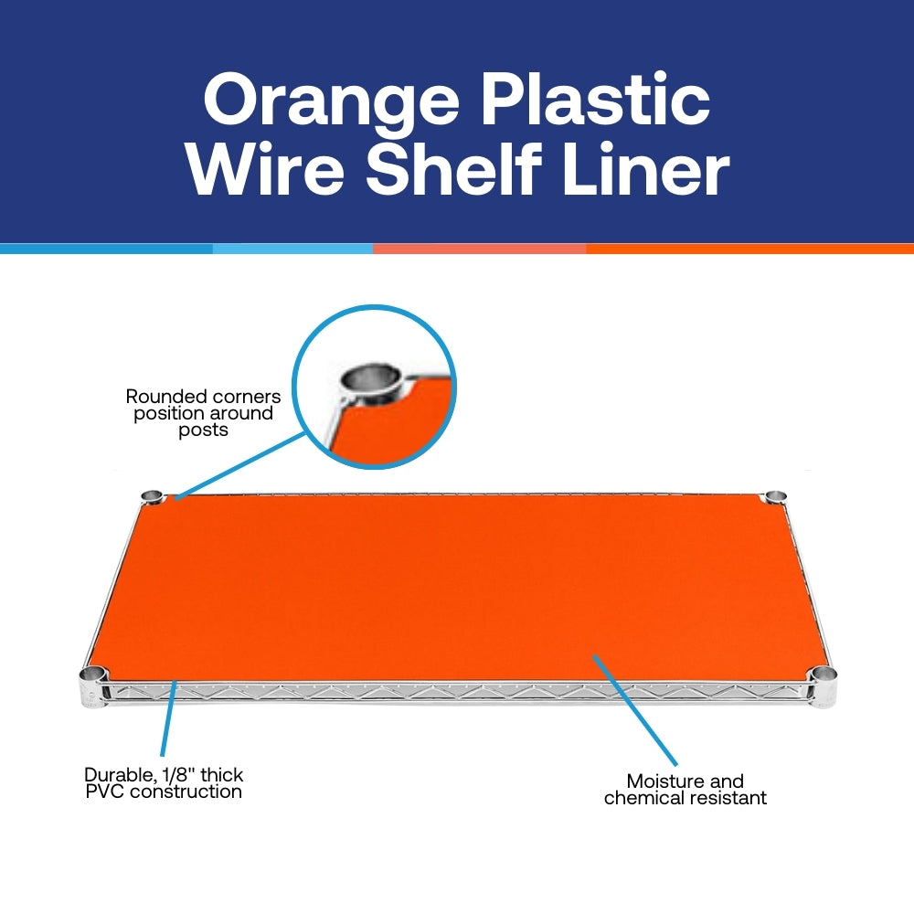 8"d Plastic Wire Shelf Liners 2-Pack - Orange