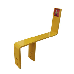 Yellow pallet beam stop on a white background