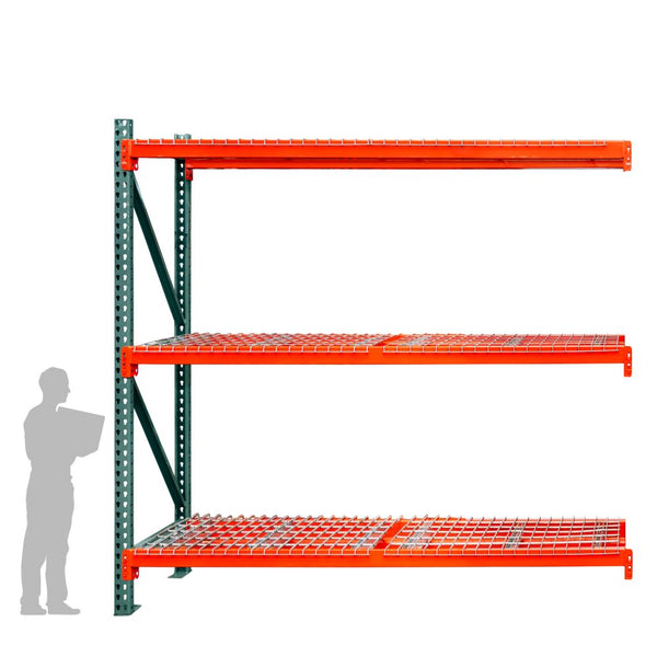 3-Tier Teardrop Pallet Rack Add-On Units w/ Wire Decking - Standard Duty - 48"d x 144"h