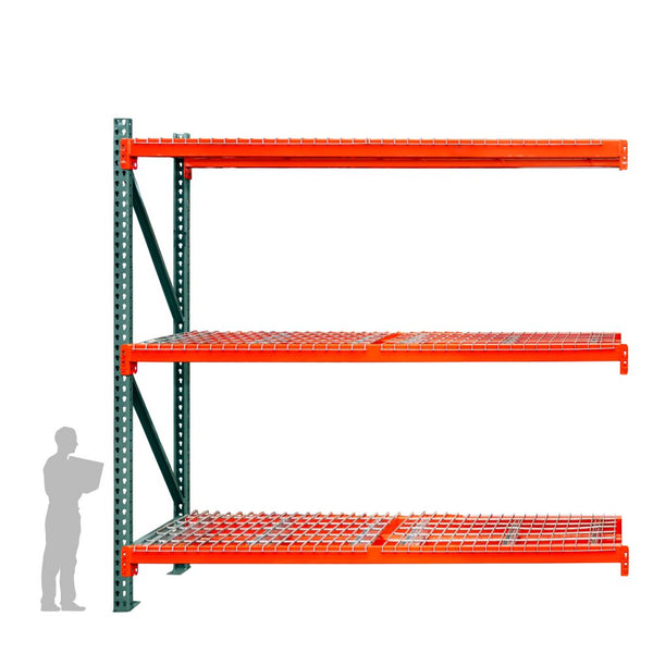 3-Tier Teardrop Pallet Rack Add-On Units w/ Wire Decking - 42"d x 192"h