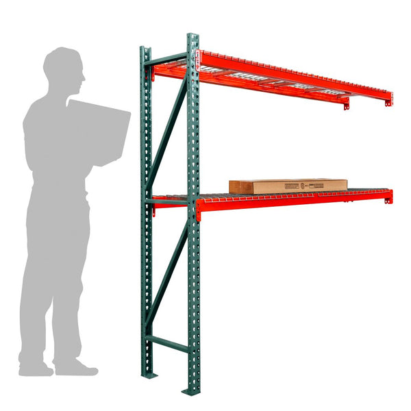 2-Tier Teardrop Pallet Rack Add-On Units w/ Wire Decking - 36"d x 72"h