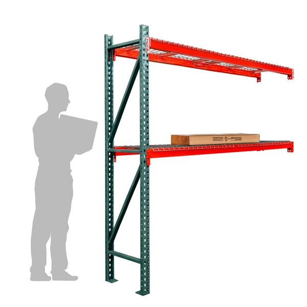 2-Tier Teardrop Pallet Rack Add-On Units w/ Wire Decking - 36"d x 96"h