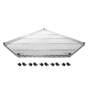 Chrome Pentagon Corner Wire Shelf with Shelf Clips (SI-PS1827C)