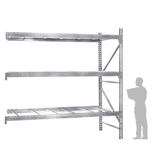 3-Tier Galvanized Teardrop Pallet Rack Add-On Units w/ Wire Decking - 48"d x 144"h