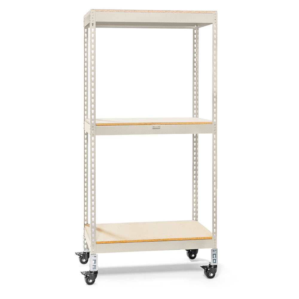 30"d 7-Shelf Light-Duty Boltless Shelving Starter Units - Parchment