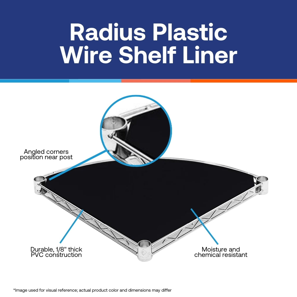 Radius Plastic Wire Shelf Liners 2-Pack - Black, Dark Gray, White