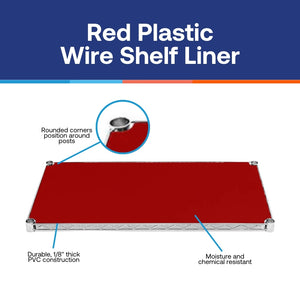 8"d Plastic Wire Shelf Liners 2-Pack - Red