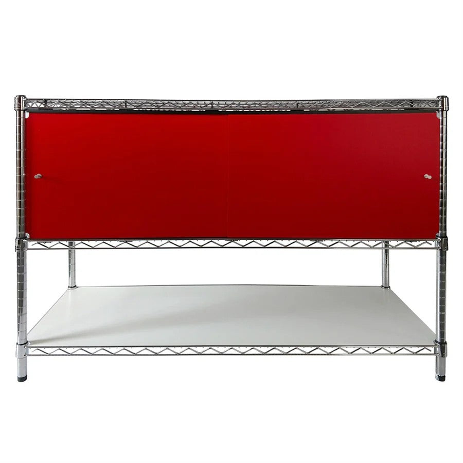 18"d x 60"w x 13"h Sliding Door Wire Shelving Enclosures
