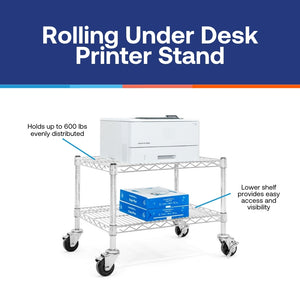 Rolling Under Desk Printer Stand