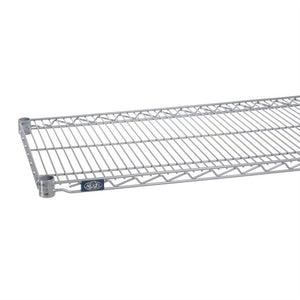 Nexel silver epoxy wire shelf, rust-resistant Pro-Guard zinc-plated industrial storage rack component, genuine Nexel NSF-certified medical and lab expansion shelf - Stocked in Michigan