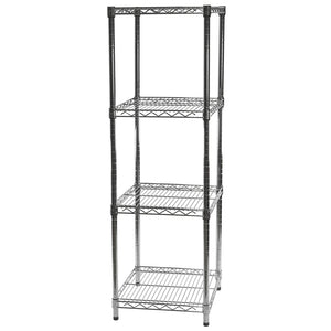 Chrome Wire Shelving with 4 Shelves - 21"d x 21"w x 64"h (SC212164-4)