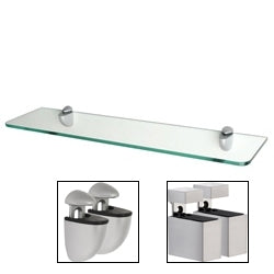 6"d x 24"w Standard Glass Shelf w/ JAM Mount - Clear Glass