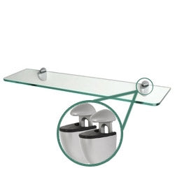 6"d x 24"w Standard Glass Shelf w/ JAM Mount - Clear Glass
