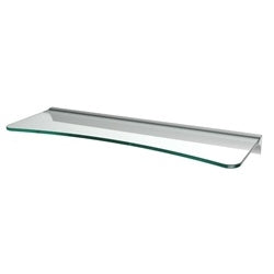 6"d x 24"w Concave Glass Shelf - Clear Glass