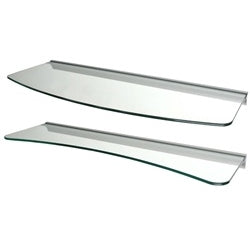 Concave & Convex Glass Shelves Set - Clear Glass